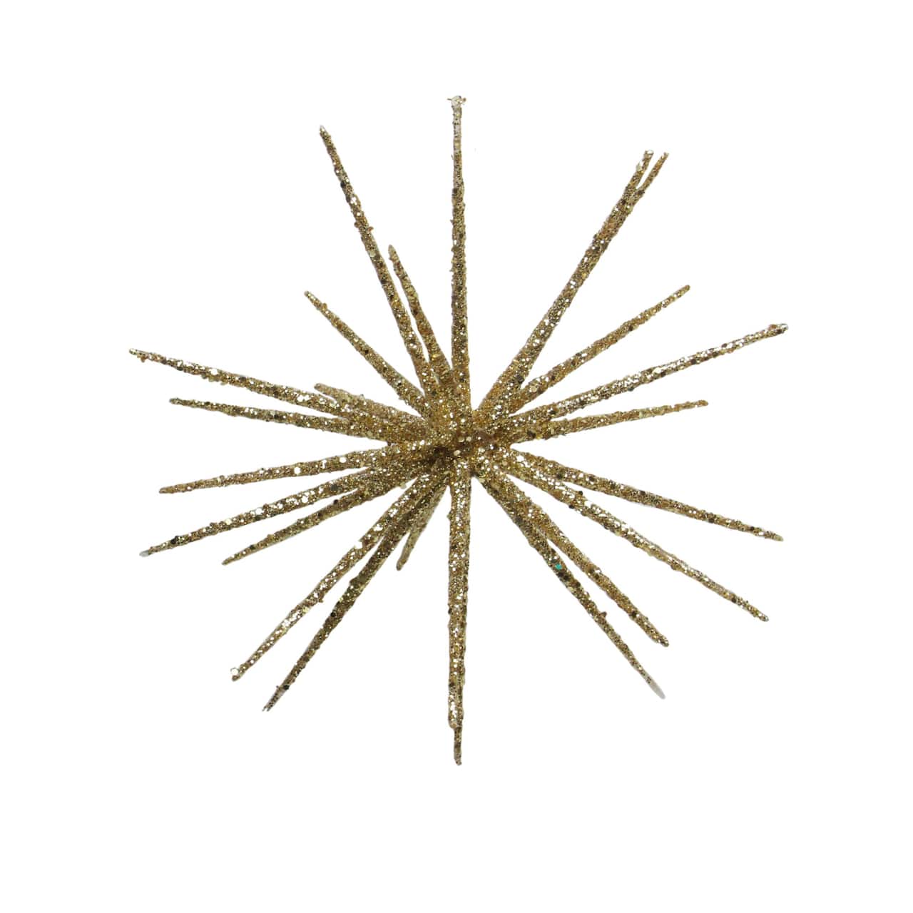 12" Shimmering Gold Glitter Starburst Christmas Ornament
